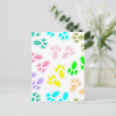 イースターバニー足パターンカスタム シーズンポストカード (スタンド正面)