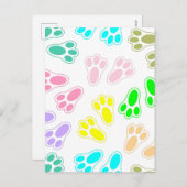 イースターバニー足パターンカスタム シーズンポストカード (正面/裏面)