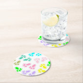 イースターバニー足パターンカスタム ラウンドペーパーコースター (インサイチュ)