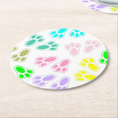 イースターバニー足パターンカスタム ラウンドペーパーコースター (アングル)