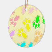 イースターバニー足パターンヴィンテージスタイル セラミックオーナメント (左)