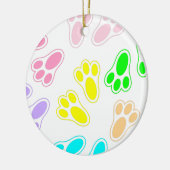 イースターバニー足パターン セラミックオーナメント (左)