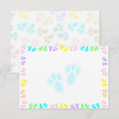 イースターバニー足跡パターン空白 ノートカード (正面/裏面)