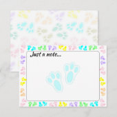 イースターバニー足跡パターン ちょっとしたメモ ノートカード (正面/裏面)