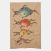 イースターバニー踊り卵 キッチンタオル (縦)