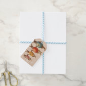 イースターバニー踊り卵 ギフトタグ (より糸付き)