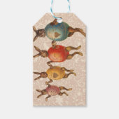 イースターバニー踊り卵 ギフトタグ (正面)