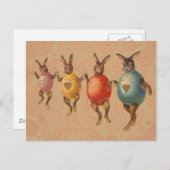イースターバニー踊り卵 シーズンポストカード (正面/裏面)