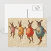 イースターバニー踊り卵 シーズンポストカード (正面/裏面)