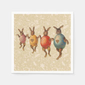 イースターバニー踊り卵 スタンダードカクテルナプキン (正面)