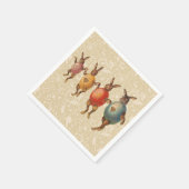 イースターバニー踊り卵 スタンダードカクテルナプキン (角)