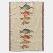 イースターバニー踊り卵 スローブランケット (正面縦)