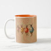 イースターバニー踊り卵 ツートーンマグカップ (左)