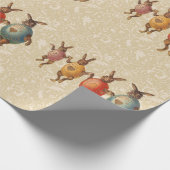 イースターバニー踊り卵 ラッピングペーパー (角)