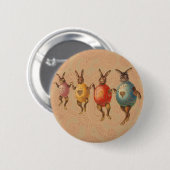 イースターバニー踊り卵 缶バッジ (正面&裏面)