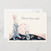 イースターバニー農家手押し卵 シーズンポストカード (正面/裏面)