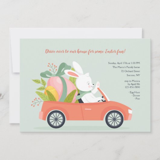 イースターバニー運転 招待状 (正面)