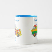 イースターバニー配送トラパーソナライズされたック名 ツートーンマグカップ (中央)