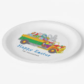 イースターバニー配送トラパーソナライズされたック名 ペーパープレート (アングル)