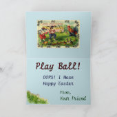 イースターバニー野球グリーティングカード シーズンカード (内部)