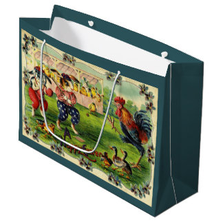 イースターバニー野球グリーティングカード ラージペーパーバッグ