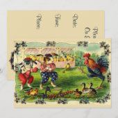 イースターバニー野球招待状 招待状 (正面/裏面)