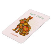 イースターバニー金ゴールドカラフルフローラ マグネット (左側)