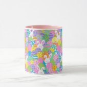 イースターバニー隠し卵かわいいピンクのギフトコーヒー マグカップ (中央)