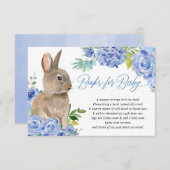 イースターバニー青い白フローラのベビーエンクル エンクロージャーカード (正面/裏面)