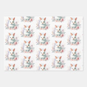 イースターバニー顔パステルラッピング紙- 3のセット ラッピングペーパーシート (正面)