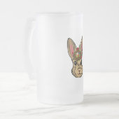 イースターバニー顔フラワーラビットイースターエッグ フロストグラスビールジョッキ (正面左)