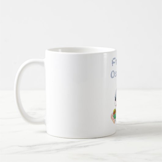 イースターバニー顔、イースター、バニー コーヒーマグカップ (左)