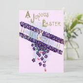 イースターバニー飛行機着色卵 招待状 (スタンド正面)