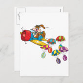 イースターバニー飛行機 シーズンポストカード (正面/裏面)