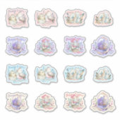 イースターバニー鳥バスケット卵かわいい シール (正面)