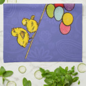 イースターバニー鶏の卵イラストレーション キッチンタオル (折り畳み)