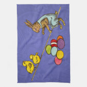 イースターバニー鶏の卵イラストレーション キッチンタオル (縦)