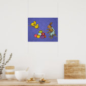 イースターバニー鶏の卵イラストレーション ポスター (キッチン)