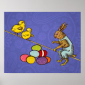 イースターバニー鶏の卵イラストレーション ポスター (正面)