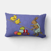 イースターバニー鶏の卵イラストレーション ランバークッション (裏面)