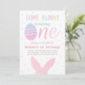 イースターバニー1st誕生日パーティの招待状 招待状 (スタンド正面)