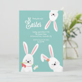 イースターバニー3匹 招待状 (スタンド正面)