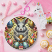 イースターバニー3D ～アルコールインク～紙プレート ペーパープレート (パーティー)