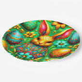 イースターバニー3D ~アルコールインク~紙プレート ペーパープレート (アングル)