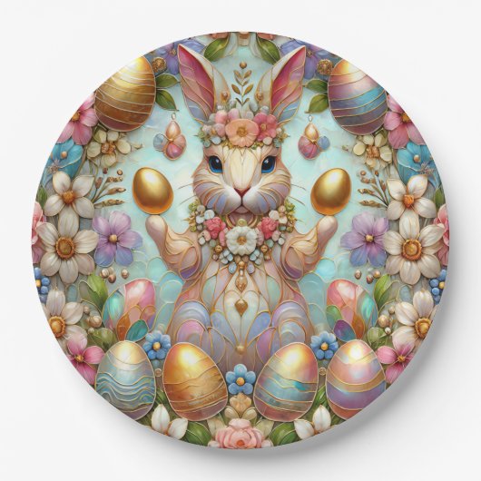 イースターバニー3D ～パステル～ ペーパープレート (正面)