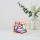 イースターバニー8ビットピクセルアート エンクロージャーカード (スタンド正面)