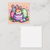 イースターバニー8ビットピクセルアート エンクロージャーカード (正面/裏面)
