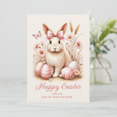 イースターバニー うさぎ コケティー ボウ ピンク 卵 シーズンカード (スタンド正面)
