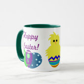 イースターバニー イエロー チック 卵 保存記念品 マグカップ (正面左)