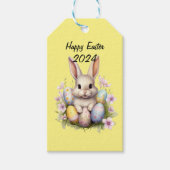 イースターバニー&イースターエッグアートワーク ギフトタグ (正面)